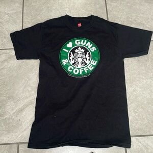 Guns and Starbucks Coffee funny 2nd Amendment T-shirt